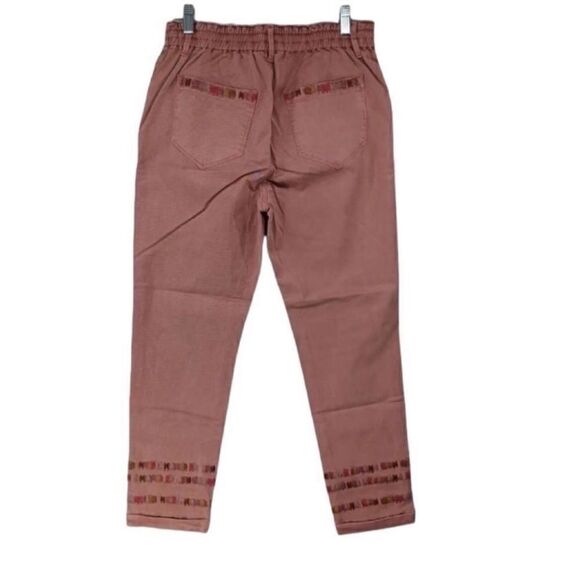 Driftwood Mauve Embroidered Stitch Cuffed Leg
Pants(Size Small) - Picture 2 of 11